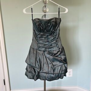 Metallic Teal Taffeta Cocktail Dress 🧜🏿‍♀️
